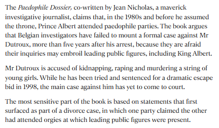 In The 1980s Prince Albert Attended Paedophile Parties