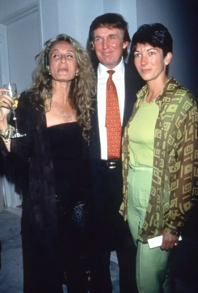 Alleged paedophile President Donald Trump with Jewish paedophile Ghislaine Maxwell