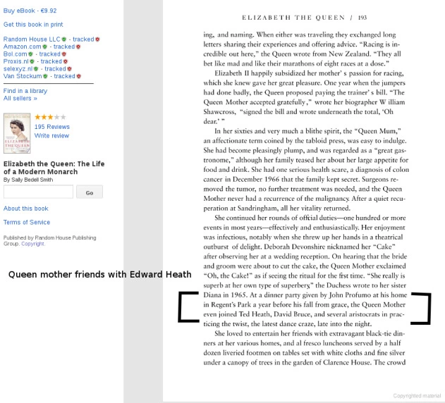 A book discussing paedophiles PM Edward Heath & the Queen Mothers relationship