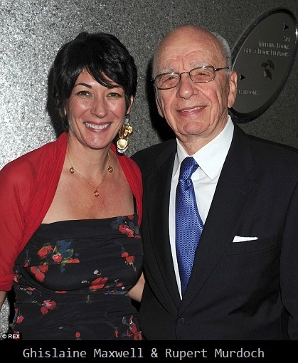 Jewish paedophile Ghislaine Maxwell with Jewish Media Mogul Rupert Murdoch