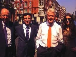 Paedophile sex attacker ex President Bill Clinton with alleged Jewish paedophile Jacob Rothschild