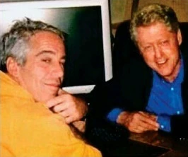 Christian paedophile & sex offender President Bill Clinton with Jewish paedophile Jeffrey Epstein