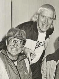 Roman Catholic Satanist paedophile Jimmy Savile with BBC Radio DJ Jonathan King