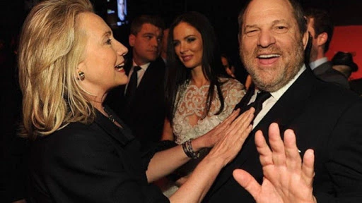Christian politician Hillary Clinton with Jewish rapist Harvey Weinstein