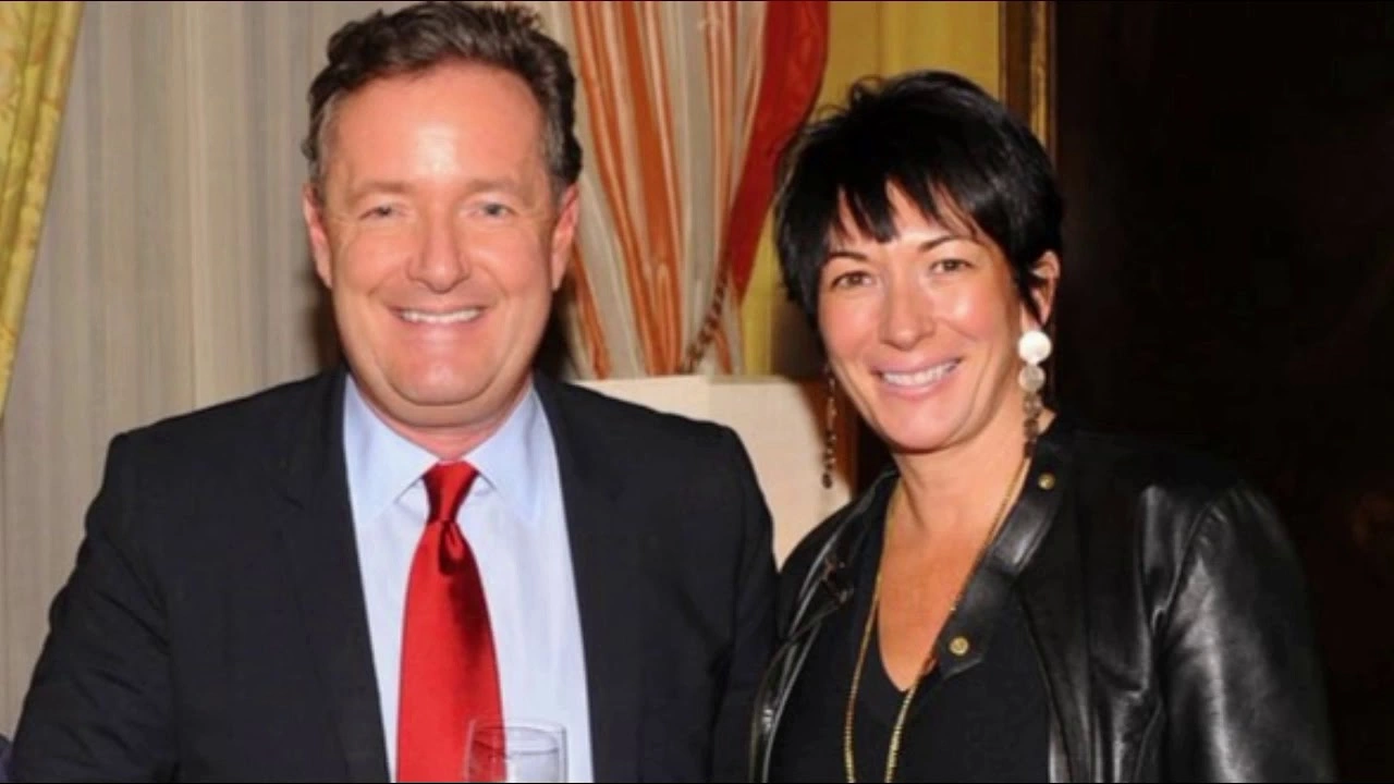 Journalist Piers Morgan with Jewish paedophile Ghislaine Maxwell