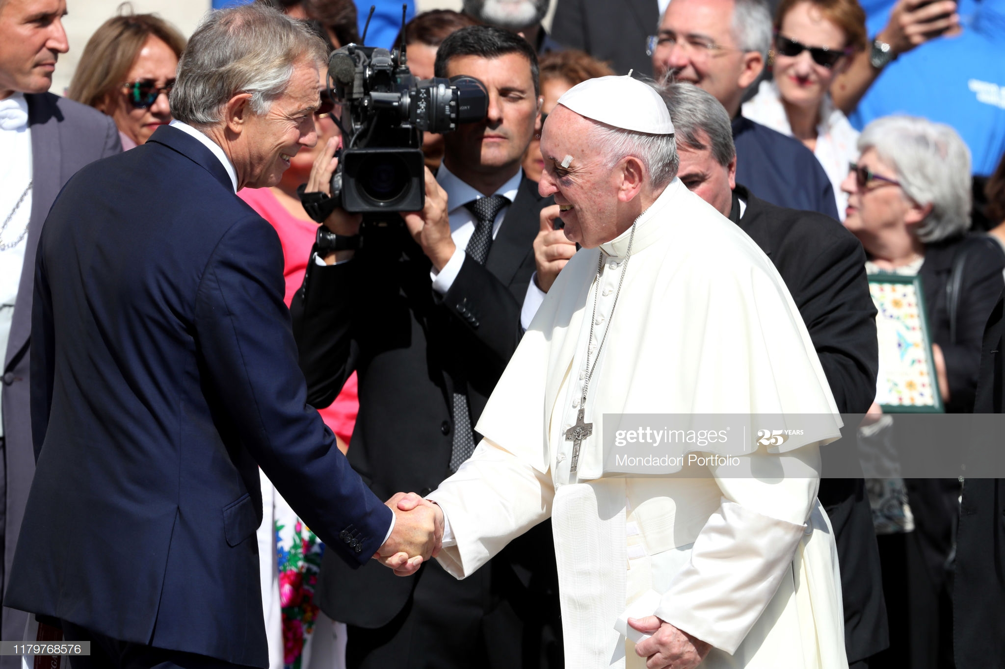 Paedophile Ex Roman Catholic PM Tony Blair with alleged paedophile Pope Francis