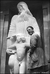 Incestuous paedophile & zoophile Eric Gill who created the statue at the entrance of the BBC