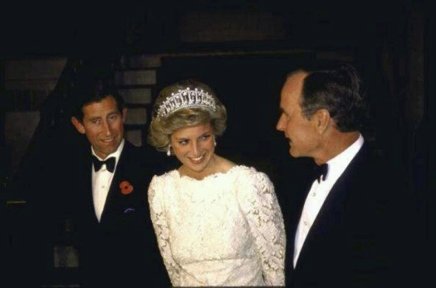 Prince Charles with Christian Skull & Bones member paedophile George Bush Sr