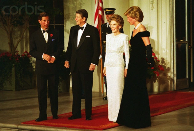 Prince Charles with zoophile paedophiles Ronald & Nancy Reagan
