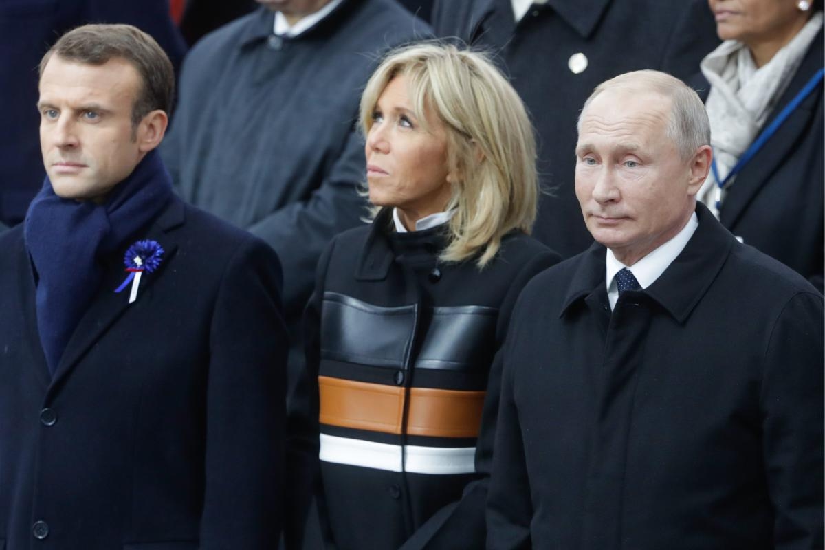 Alleged paedophile Vladimir Putin with child molester Brigitte Macron