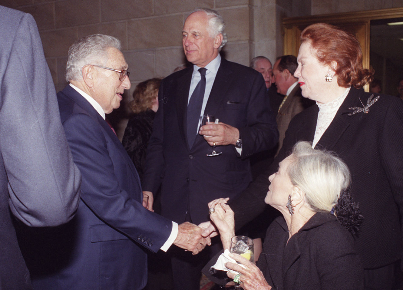 Alleged paedophile blackmailer Jew Evelyn de Rothschild with paedophile Jew Henry Kissinger
