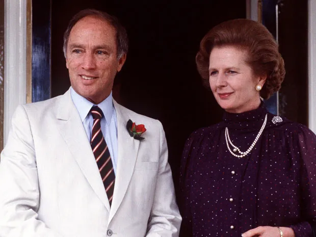 Paedophile Child Killer Pierre Trudeau with paedophile Margaret Thatcher