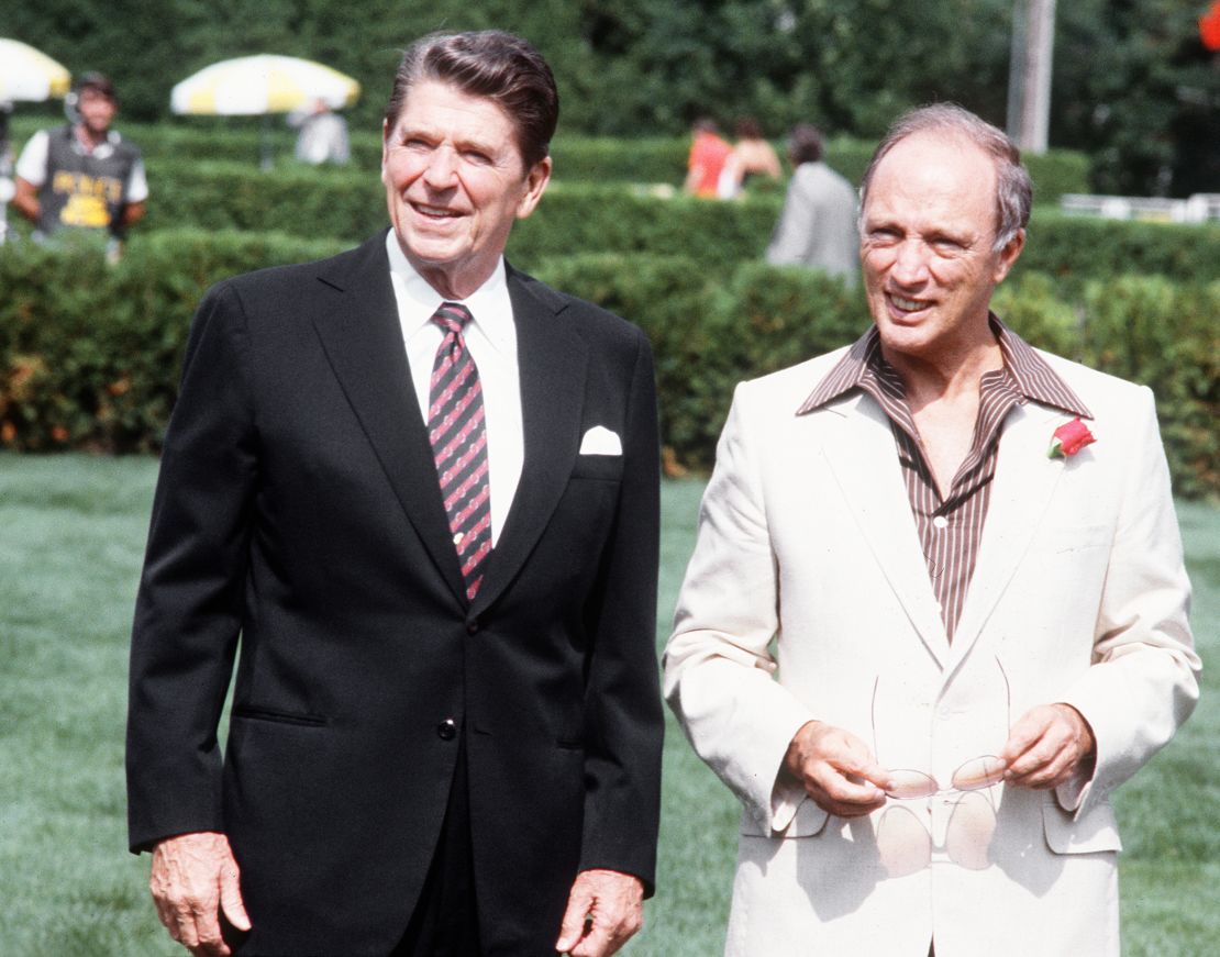 Paedophile Child Killer Pierre Trudeau with paedophile Ronald Reagan