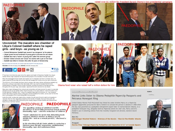 Ex President Barrack Obama with multiple paedophiles including his own brother banned from UK
