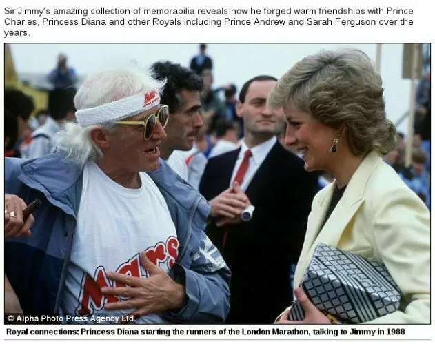 Roman Catholic Satanist paedophile Jimmy Savile with Princess Diana