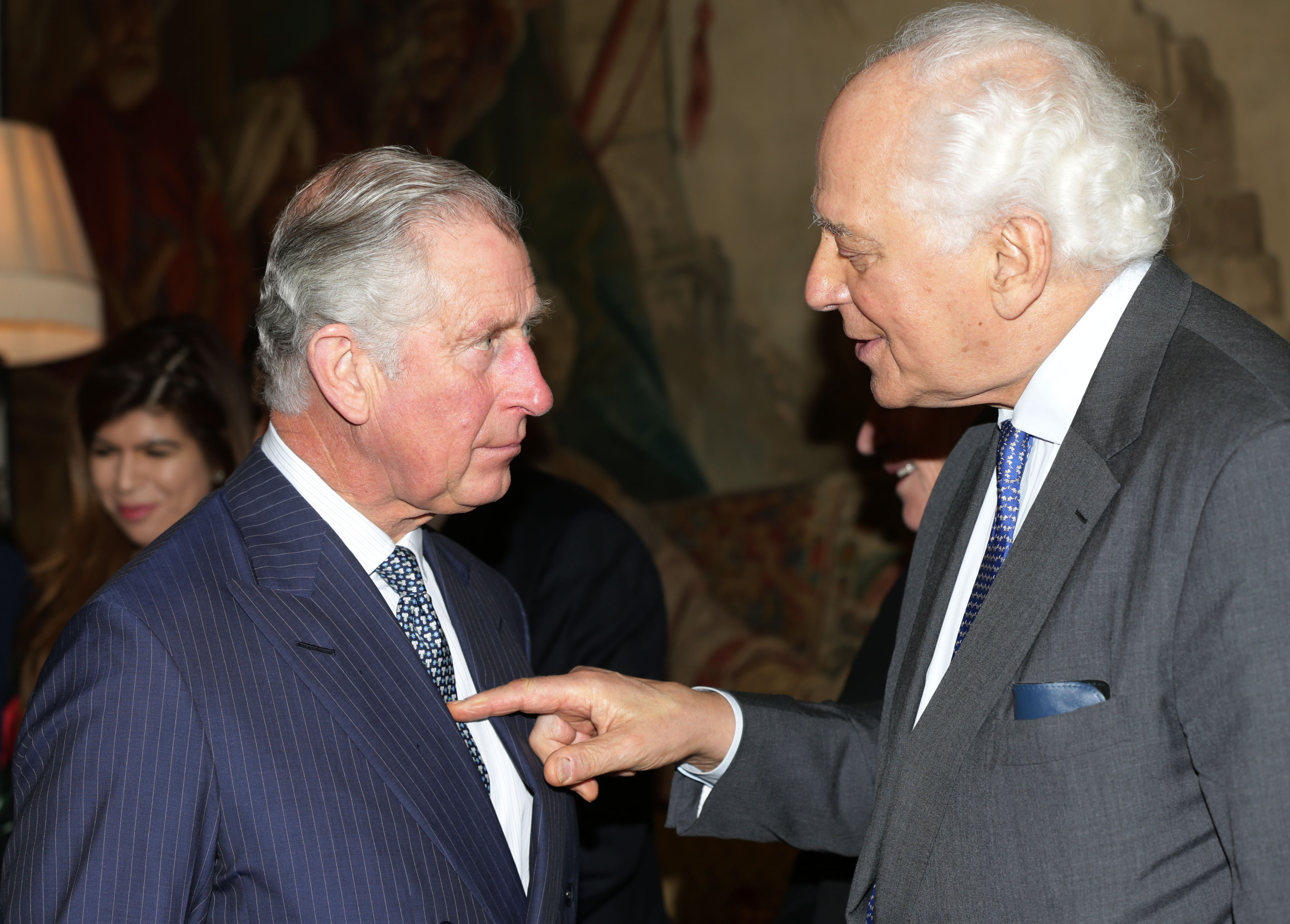 Alleged paedophile blackmailer Evelyn de Rothschild with paedophile King Charles