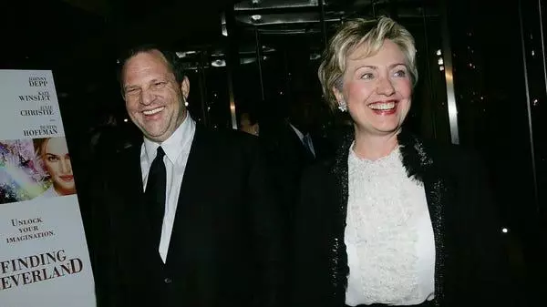 Christian politician  Hillary Clinton with Jewish rapist Harvey Weinstein