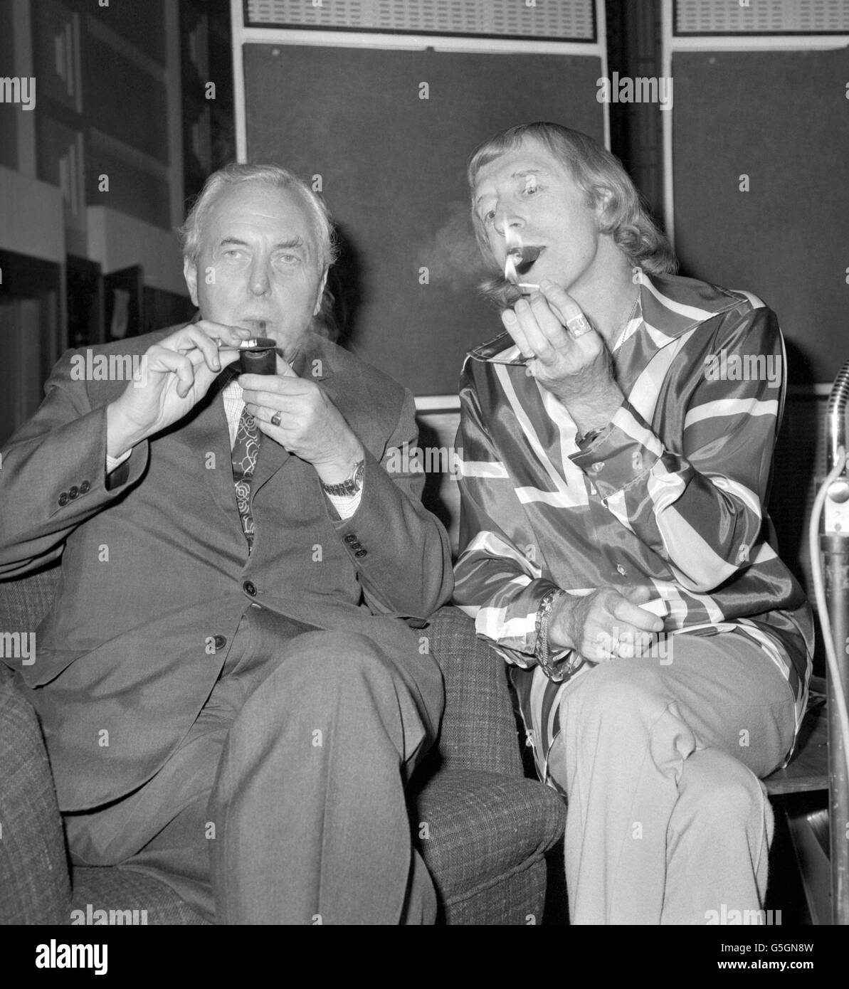 Roman Catholic Satanist paedophile Jimmy Savile with paedophile Ex PM Harold Wilson