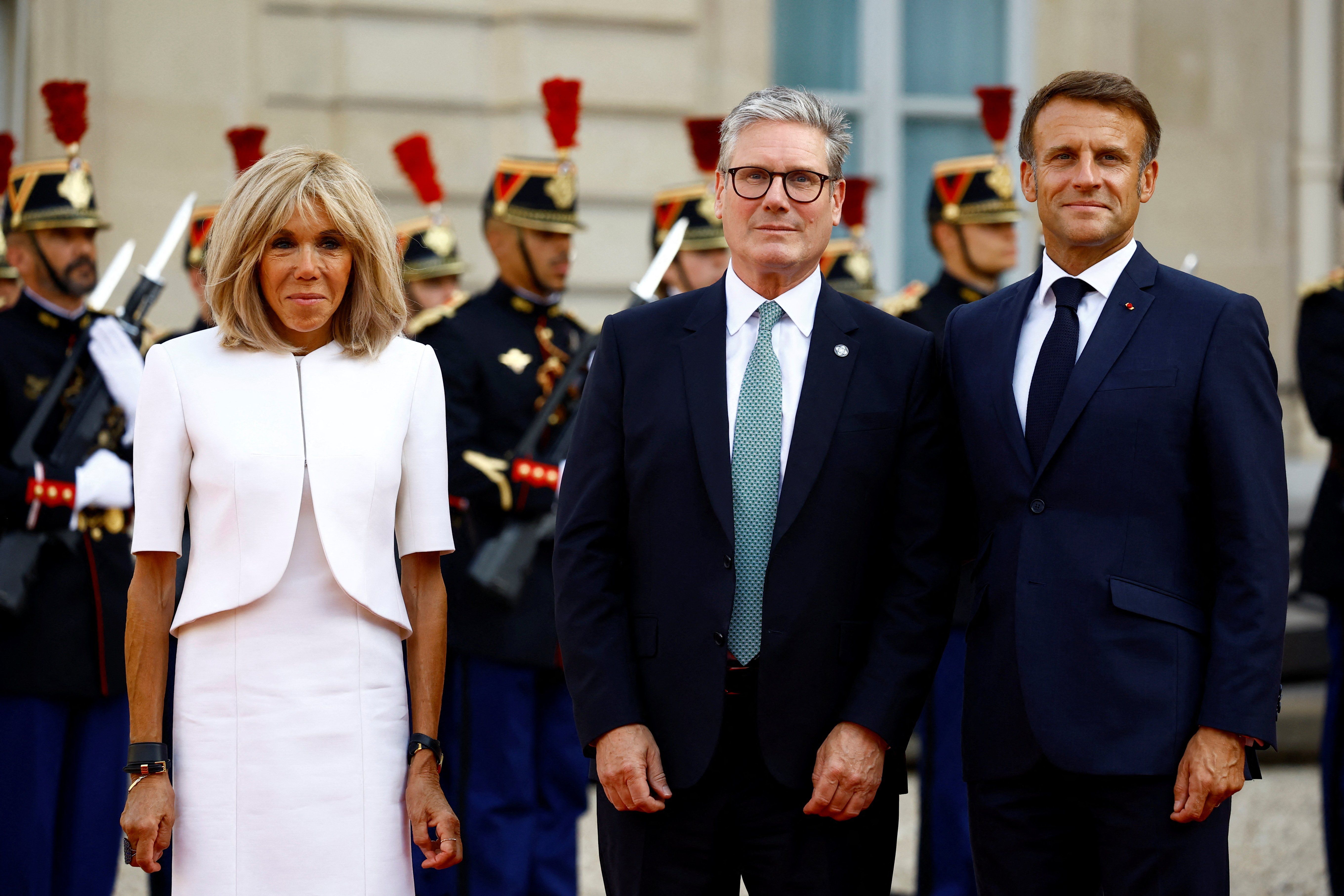 Prime Minister Keir Starmer with child molester Brigitte Macron