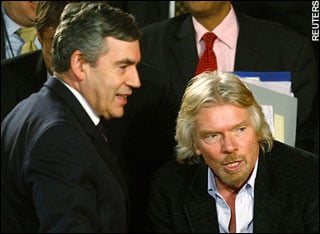 Paedophile Richard Branson With Paedophile Gordon Brown