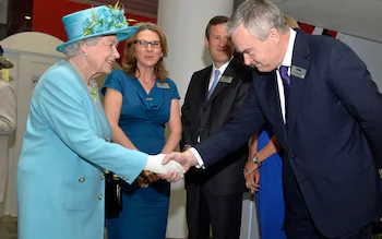 Paedophile Huw Edwards with Queen Elizabeth - Queen Elizabeth was linked to many paedophiles 