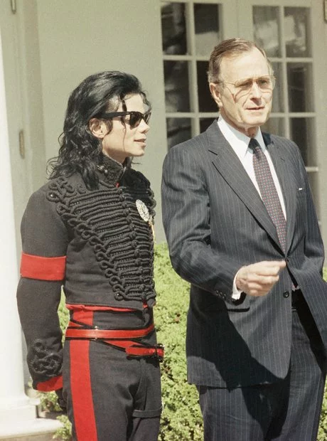 Christian paedophiles Ex POTUS & CIA Director George Bush Sr with Michael Jackson